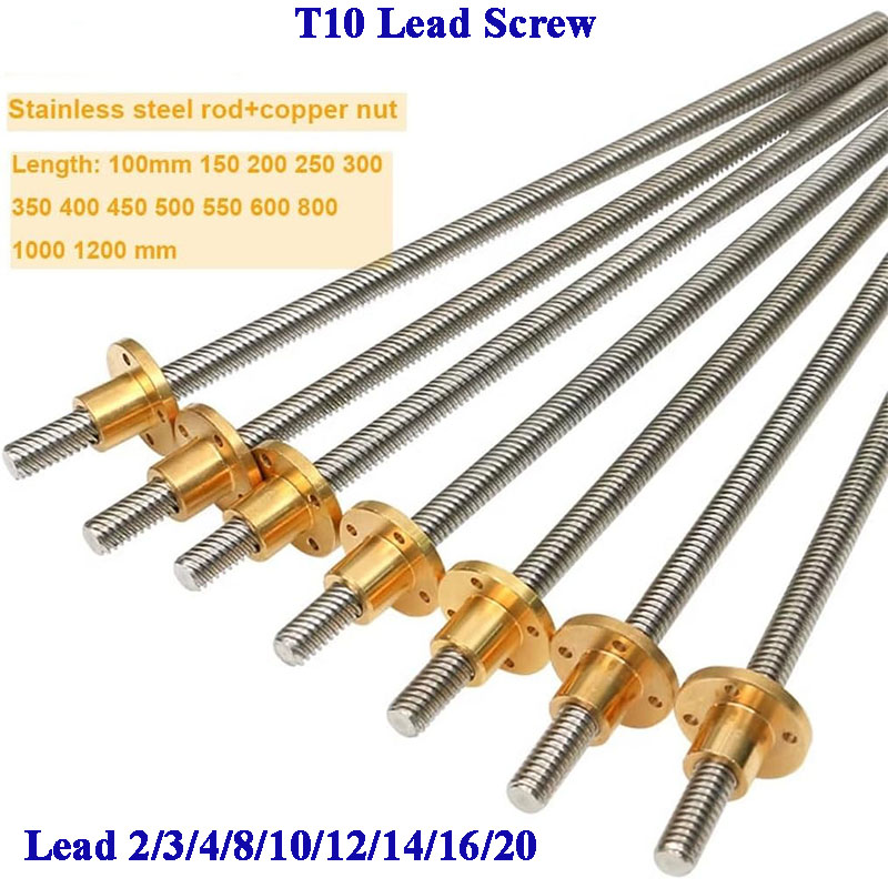 Lead Screw 8Mm - Parafuso trapezoidal T10 em aço inoxidável