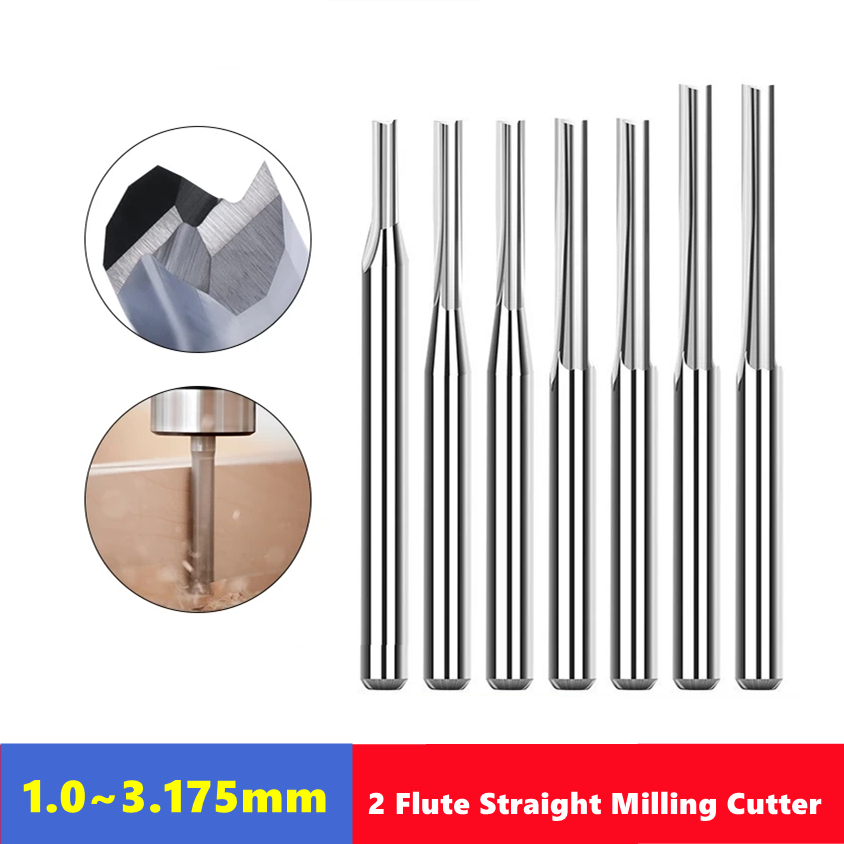 End Mill Set - Fresa de topo de carboneto 3.175mm