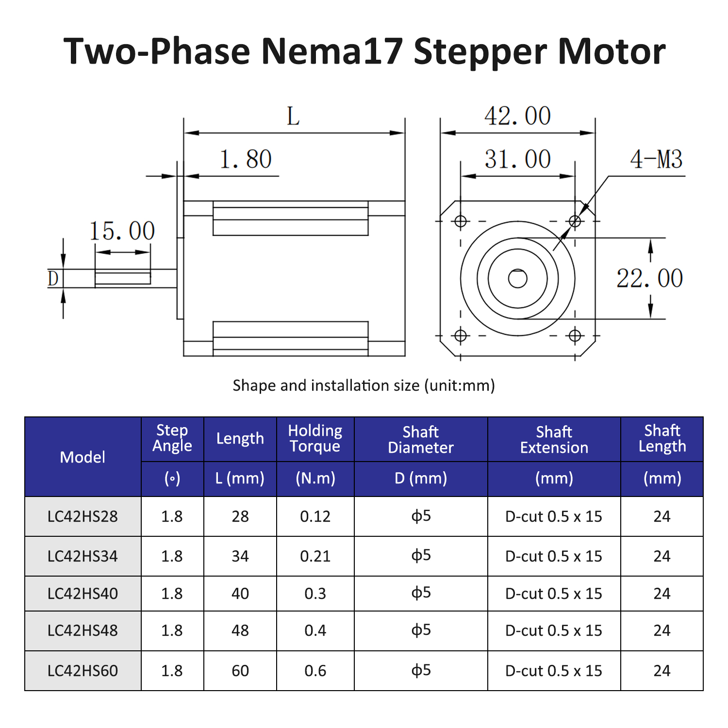 Motor de passo Nema17 de 2 fas - Stepper Motor Nema17 avaliação e preço