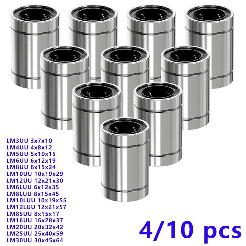 4/10 pçs lm8uu lm10uu lm16uu l - Lm8Uu Bearing avaliação e preço